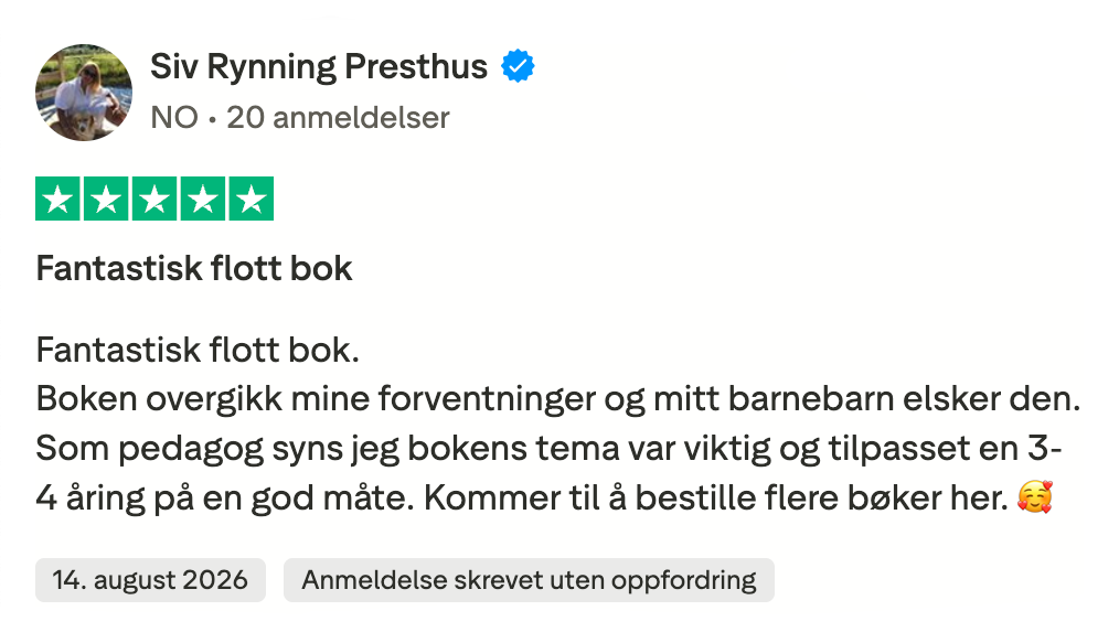 5 av 5 stjerner – Anmeldelse fra Trustpilot